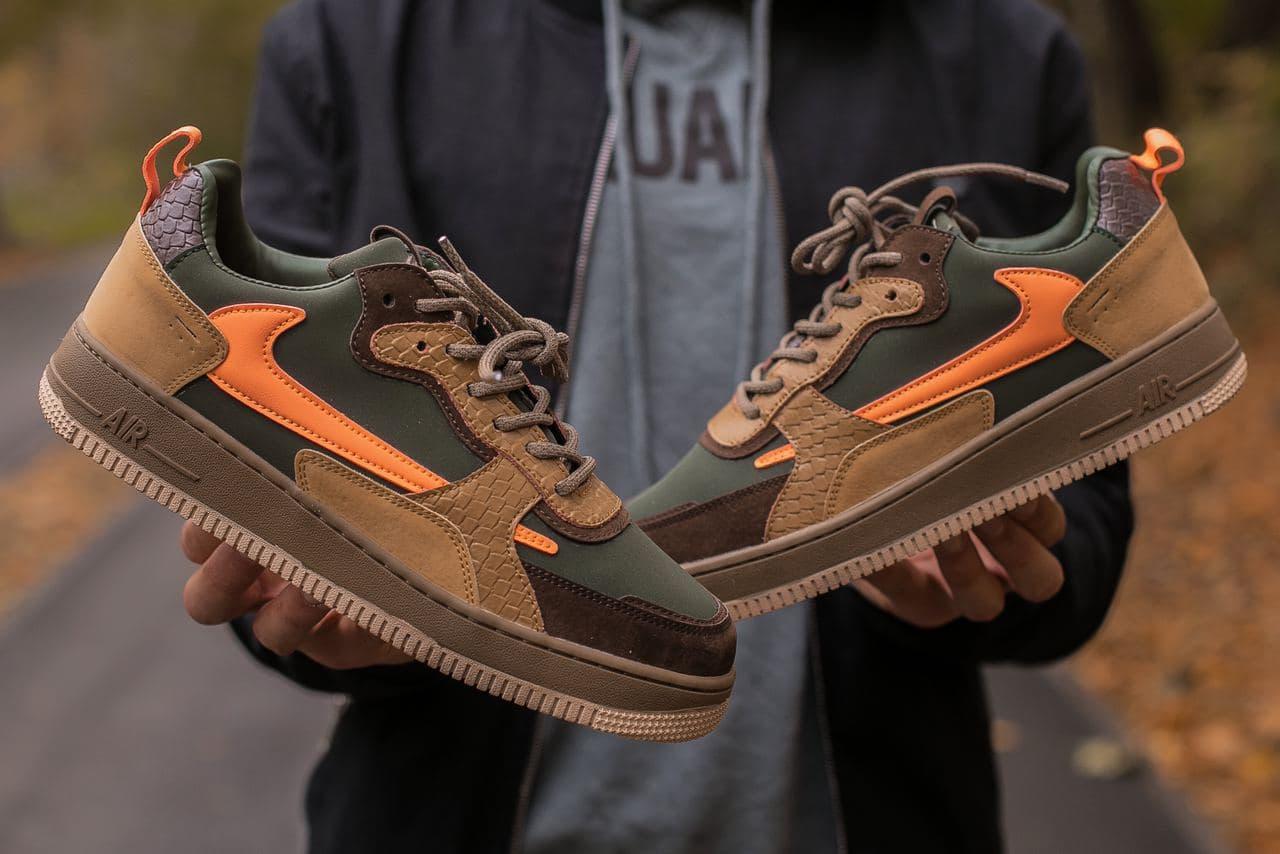 

Мужские Кроссовки Nike Air Force 1 Haki Orange / Найк Аир Форс 1 Хаки Оранжевый 43