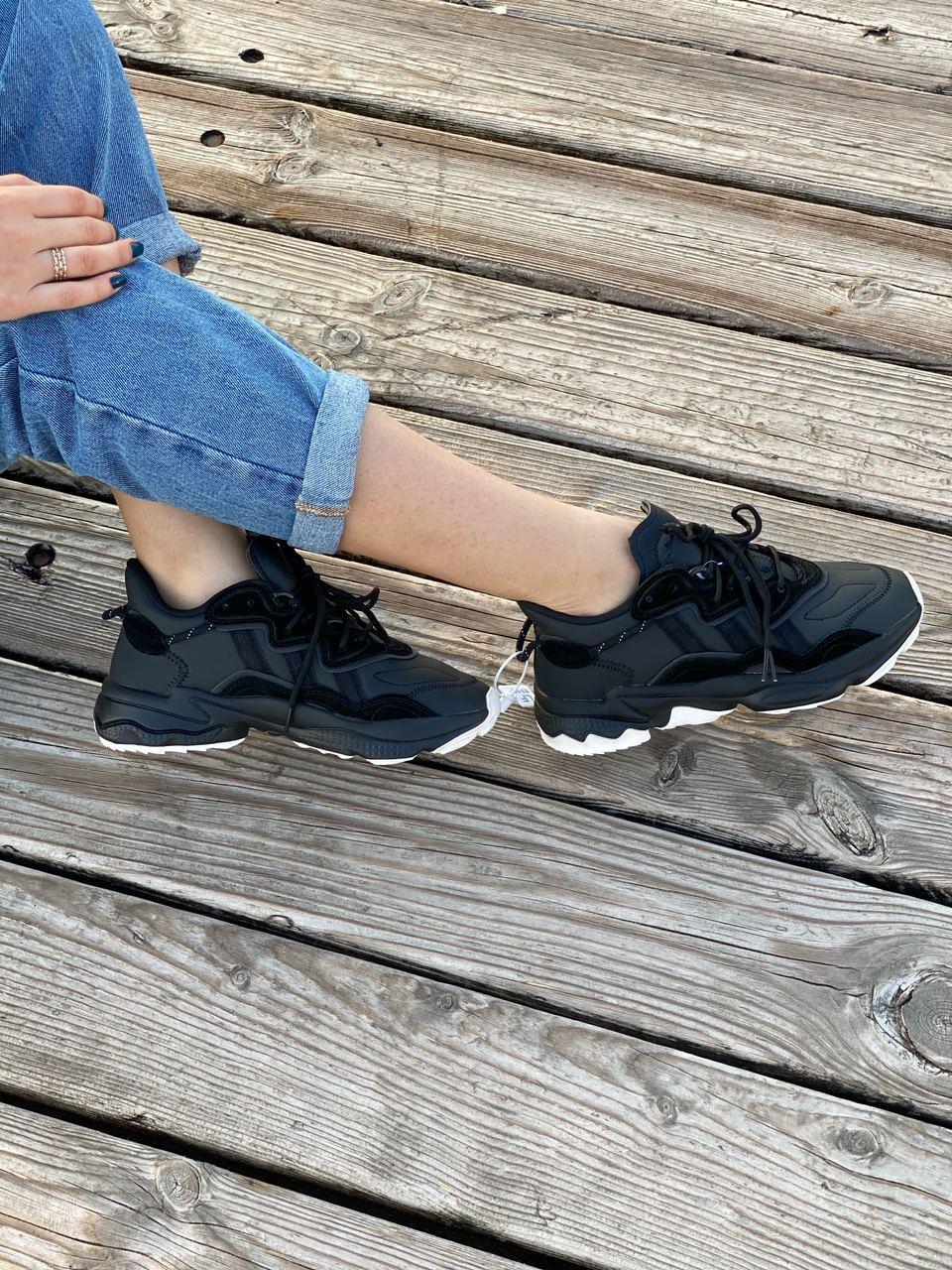 

Женские кроссовки Adidas Ozweego Black / Адидас Озвиго Черные 38, Черный