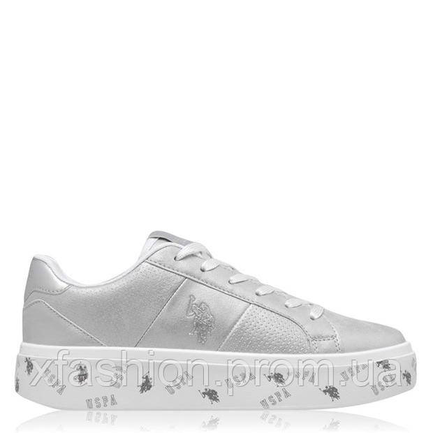 

Брендовые женские серебристые кроссовки US POLO ASSN Betty Trainers 4(37), Серебристый