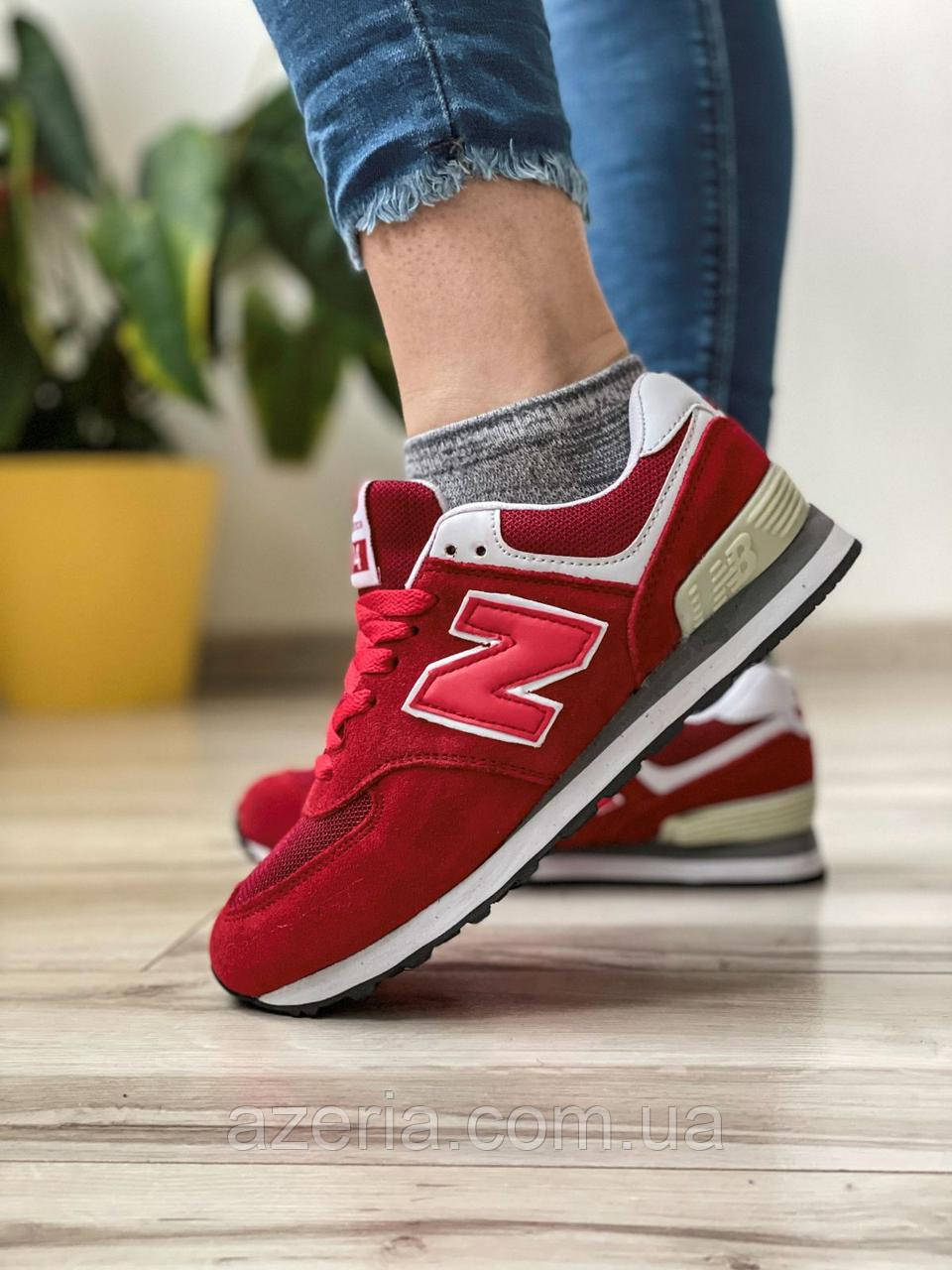 

Женские кроссовки красного цвета New Balance 574 37, Красный