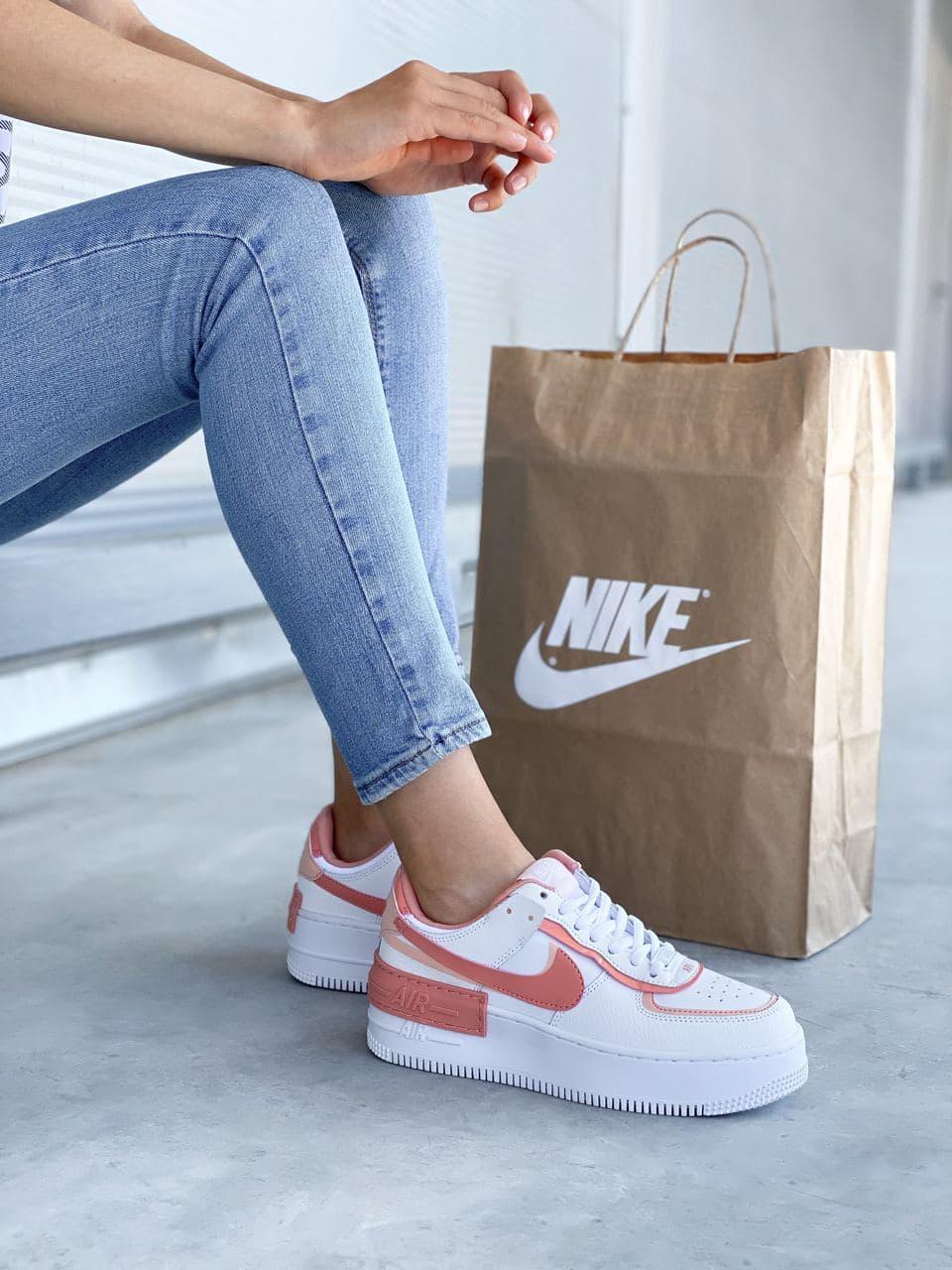 

Женские кроссовки Nike Air Force Shadow 1 White Coral / Найк Аир Форс Шадоу 1 Белые Коралловые 40, Белый