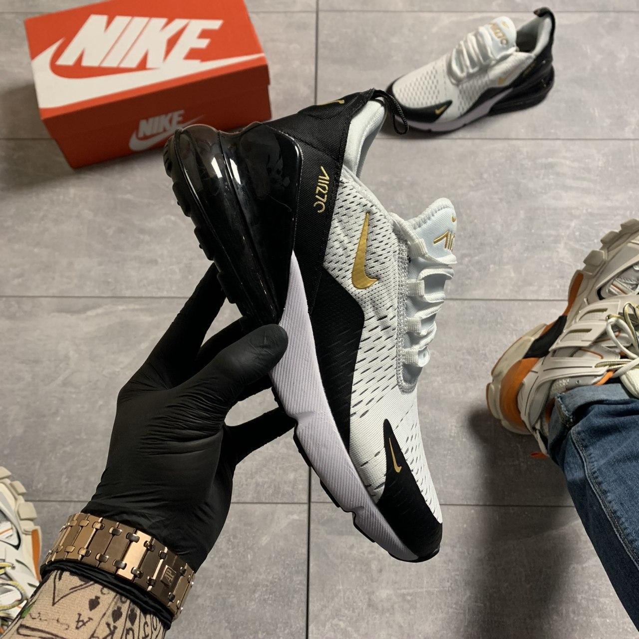 

Мужские кроссовки Nike Air Max 270 Black Gold / Найк Аир Макс 270 Черные Голд 45, Белый