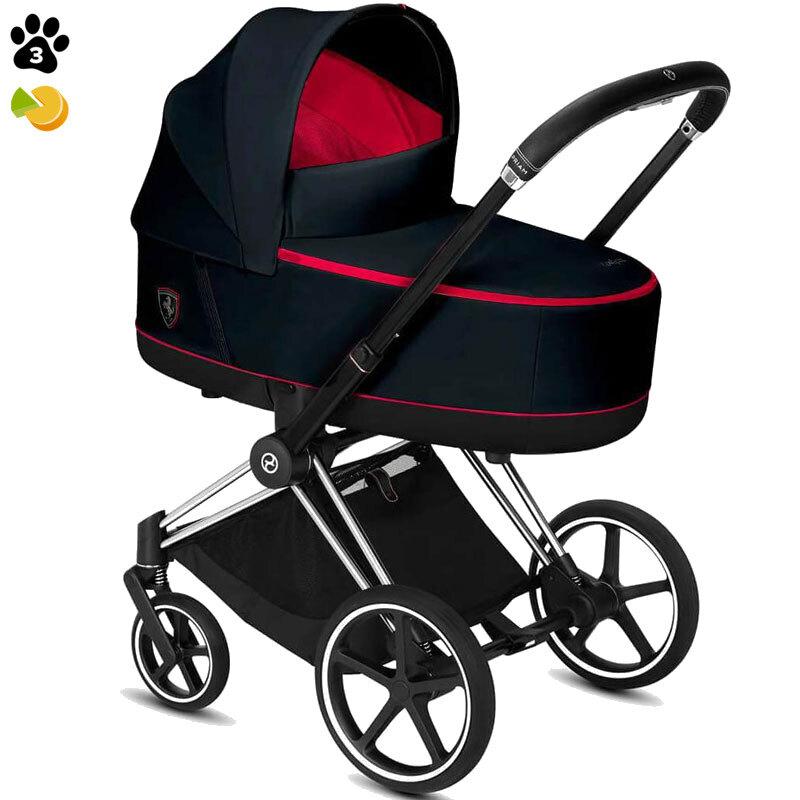 

Коляска Cybex Priam шасси Chrome Black + люлька Ferrari Victory Black