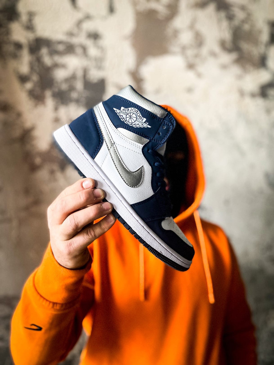 

Кроссовки женские Nike Air Jordan 1 Retro Midnight Navy, Найк Джордан, натуральная кожа, Код KS-3602 41, Синий