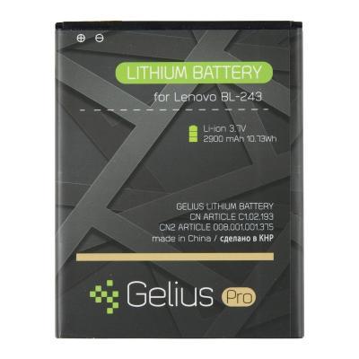 

Аккумуляторная батарея для телефона Gelius Pro Lenovo BL-243 (A7000/K3 Note/K50) (2500 mAh) (67165), Черный