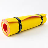 Килимок для йоги, фітнесу та спорту (каремат спортивний) OSPORT Спорт Pro 8мм (FI-0122-1) Червоно-жовтий, фото 3