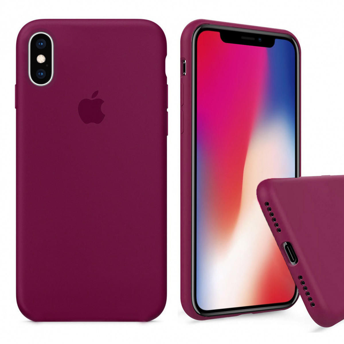 

Чохол Silicone Full case для iPhone Xs Max Rose red