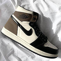 Чоловічі кросівки Nike Air Jordan 1 Retro High Dark Mocha | Найк Аїр Джордан 1 Ретро Хай Чорний з коричневим, фото 1