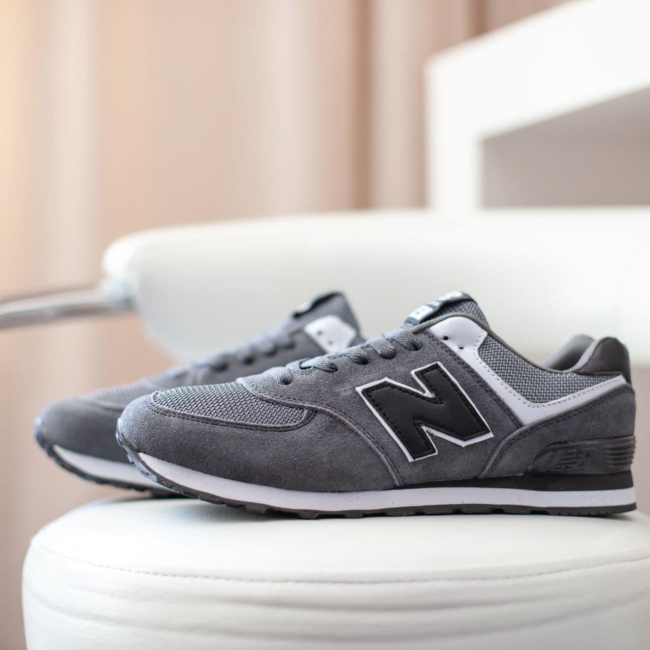 

Кроссовки Мужские New Balance 574 Gray Black / Нью Беланс 574 Серый Черный 44, Разные цвета