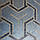 Шпалери вінілові на флізелін Ugepa ONYX геометрія 3д фігури смуги чорні пісочні на синьому перламутрі, фото 4