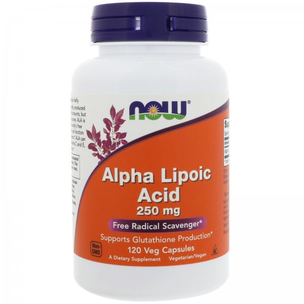 

Альфа-липоевая кислота Now Foods Alpha Lipoic Acid 250 mg (120 veg caps)