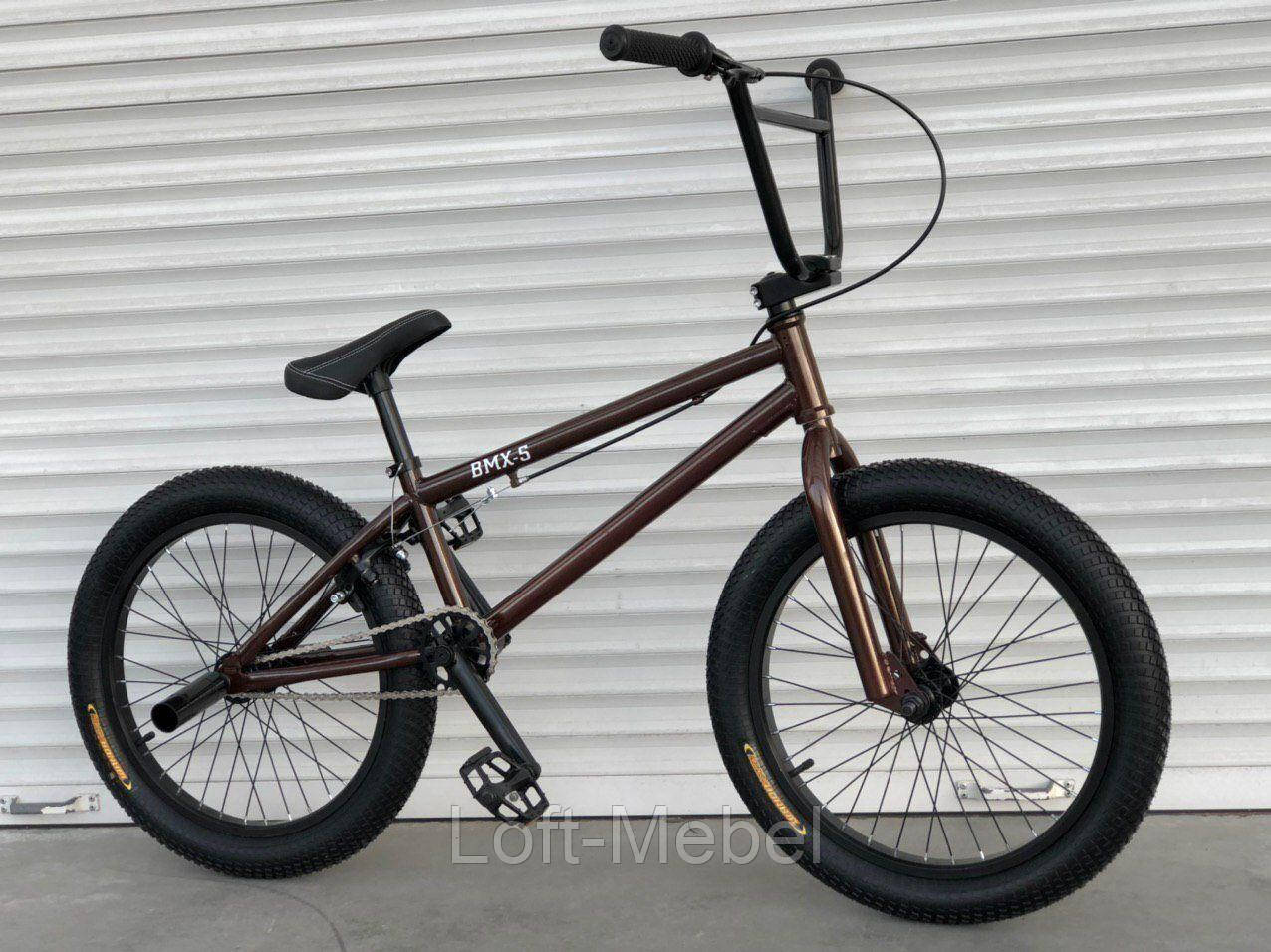 

Трюковый велосипед BMX 5 Коричневый 2021 +ПЕГИ ПОДАРОК