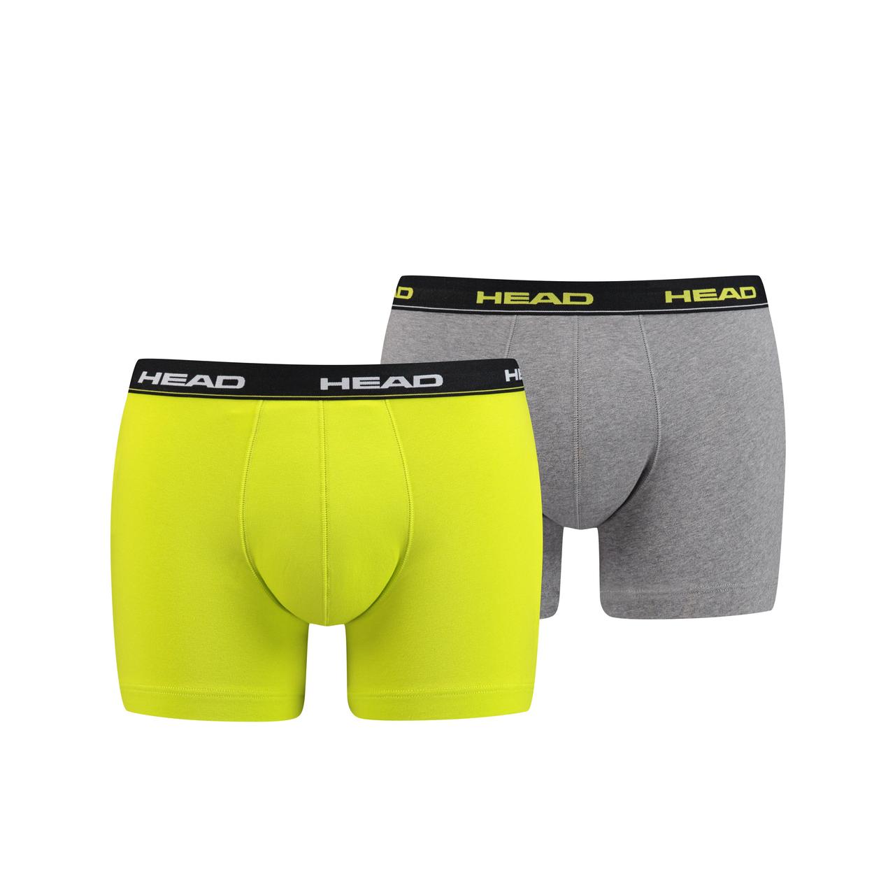 

Трусы-боксеры Head Basic Boxer 2-pack yellow/gray — 841001001-007, M, 8718824641386, Желтый;серый