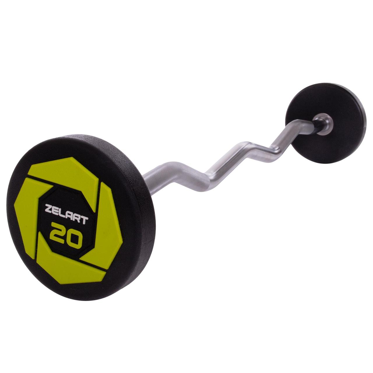 

Штанга фиксированная изогнутая полиуретановая Urethane Barbell 20кг MODERN TA-2690-20 (гриф l-104см)