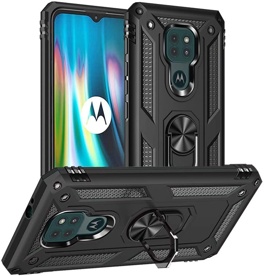 

Чехол Shield для Motorola Moto G9 Play бампер противоударный с подставкой Black, Черный