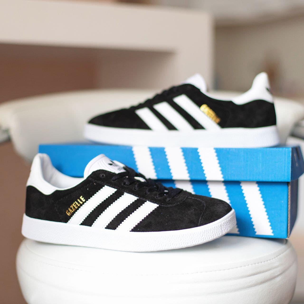 

Кроссовки Женские Adidas Gazelle Black / Адидас Газель Черные 38, Черный