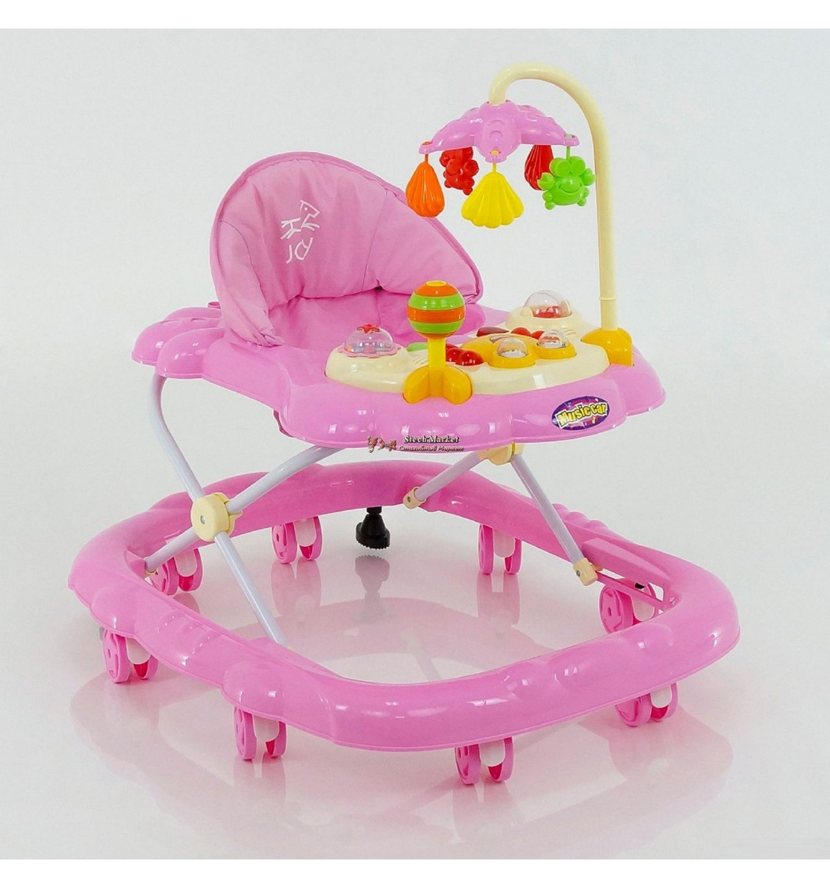 

Детские ходунки для малышей Joy D 28 c музыкой и подвесными игрушками Розовый