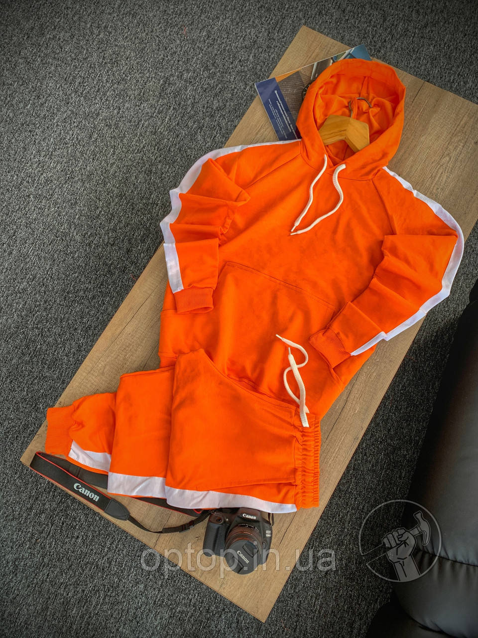 

Мужской спортивный костюм из хлопка бордового цвета худи с капюшоном и штаны комплект с лампасами весна осень S, Оранжевый