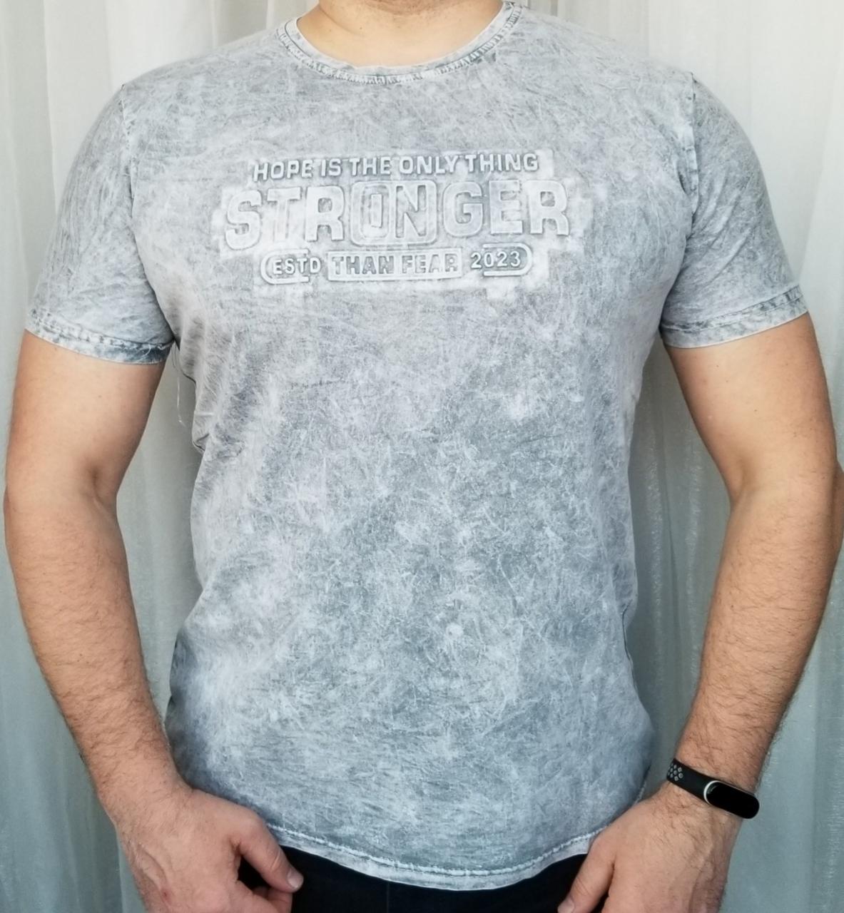 

Мужская футболка однотонная серого цвета ткань хлопок варенка