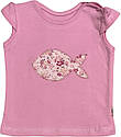 Літній костюм на дівчинку ріст 62 2-3 міс для новонароджених комплект футболка і шорти дитячий літо рожевий, фото 2