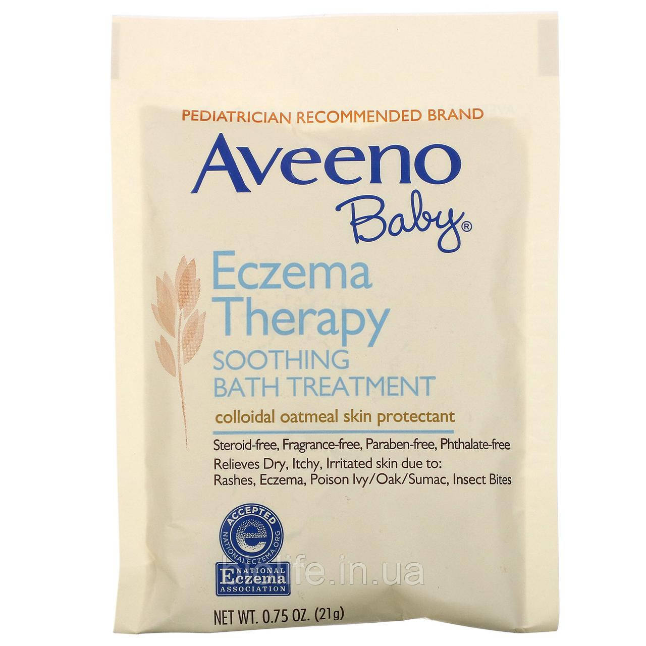 

Aveeno, Успокаивающее средство для принятия ванн при экземе у детей, без запаха, 5 пакетиков, 106 г (3,75