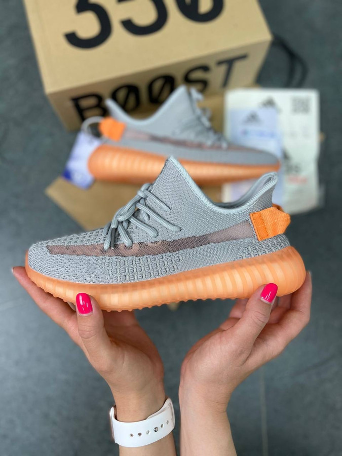 

Кроссовки женские Adidas Yeezy Boost 350 Gray/Orange без рефлектива (SD-16)