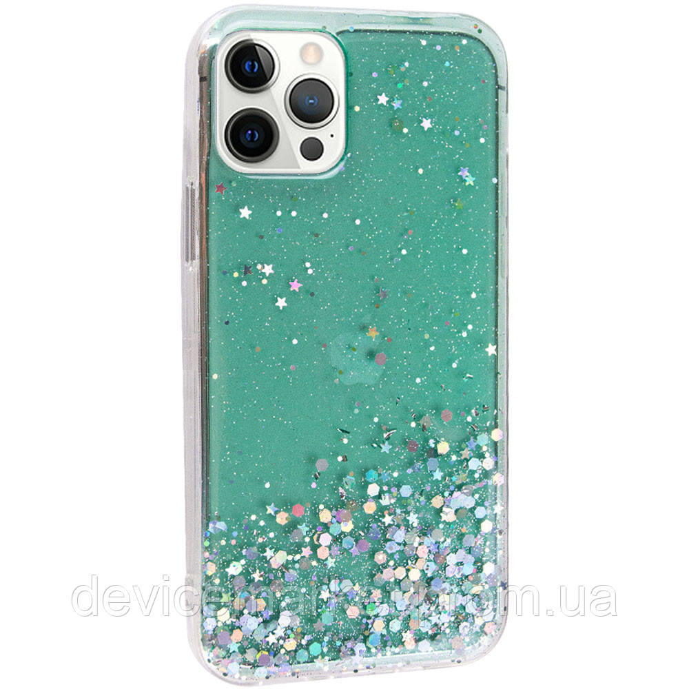 

Чехол Star Glitter для Apple iPhone 12 Pro / 12 (6.1") Прозрачный / Мятный