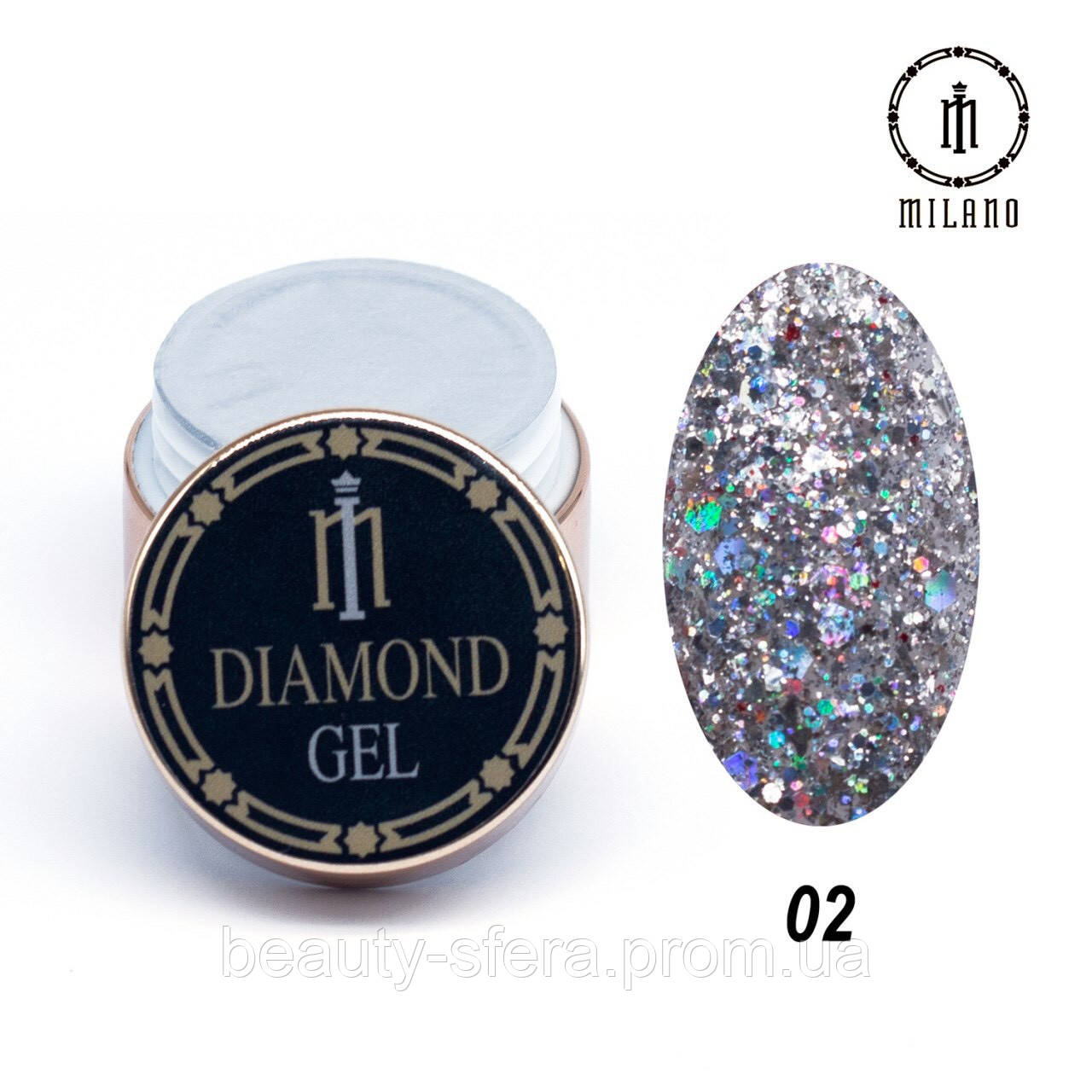 

Глиттерный гель Diamond Gel Milano 8 г №2