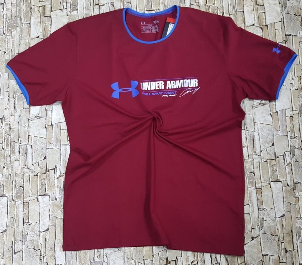 

Мужская футболка Under Armour,батал, Бордовый