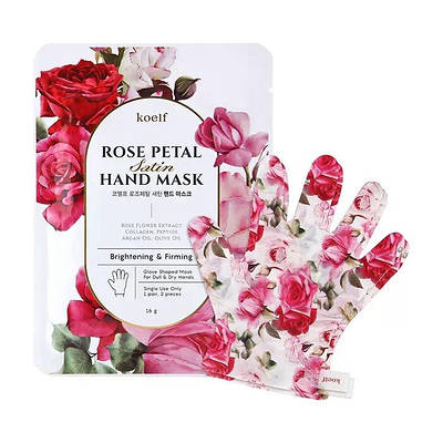 Укрепляющая маска-перчатки для рук KOELF Rose Petal Satin Hand Mask 16g