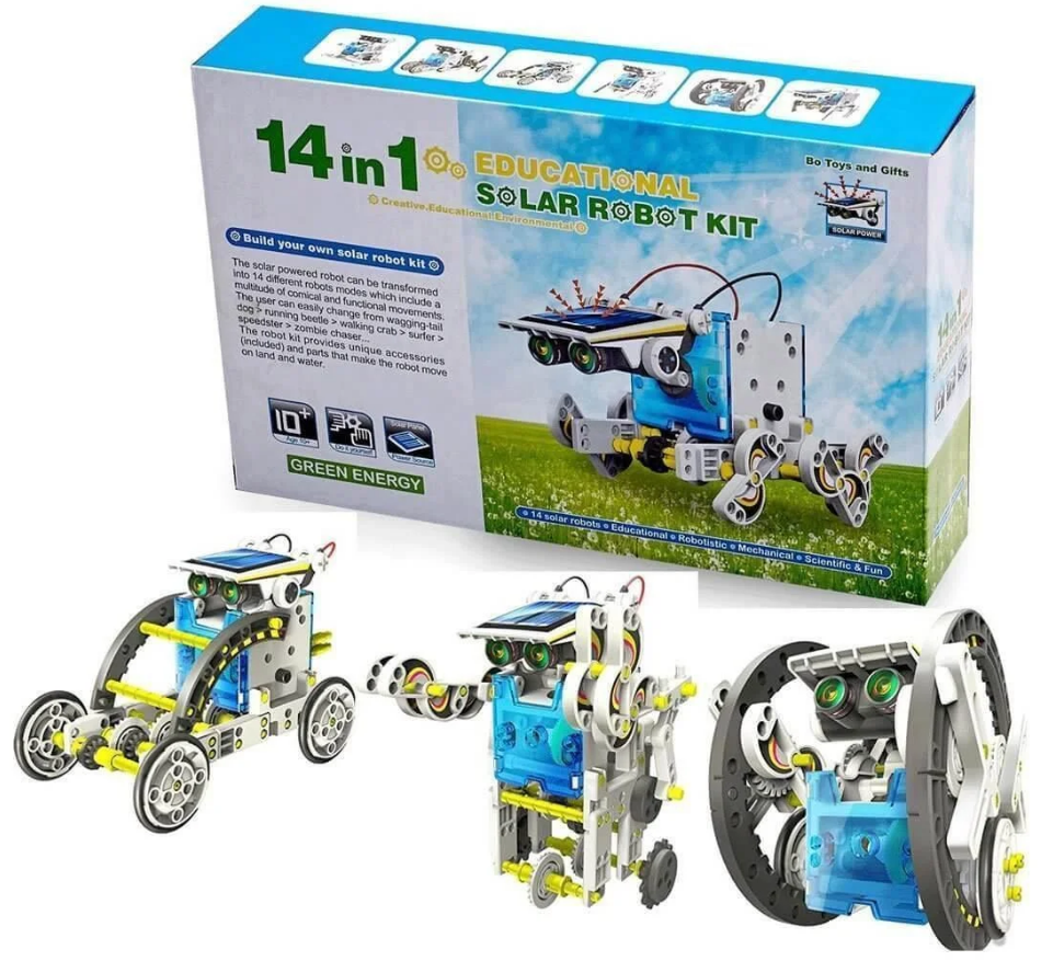 

Конструктор робот на солнечной батарее- 14 in 1 Educational Solar Robot