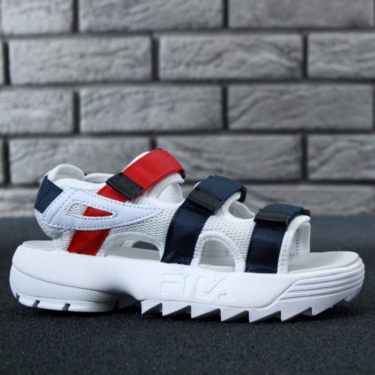 

Женские сандалии в стиле Fila Disruptor 2 Sandal, белый, синий, красный, Китай 40, Разные цвета