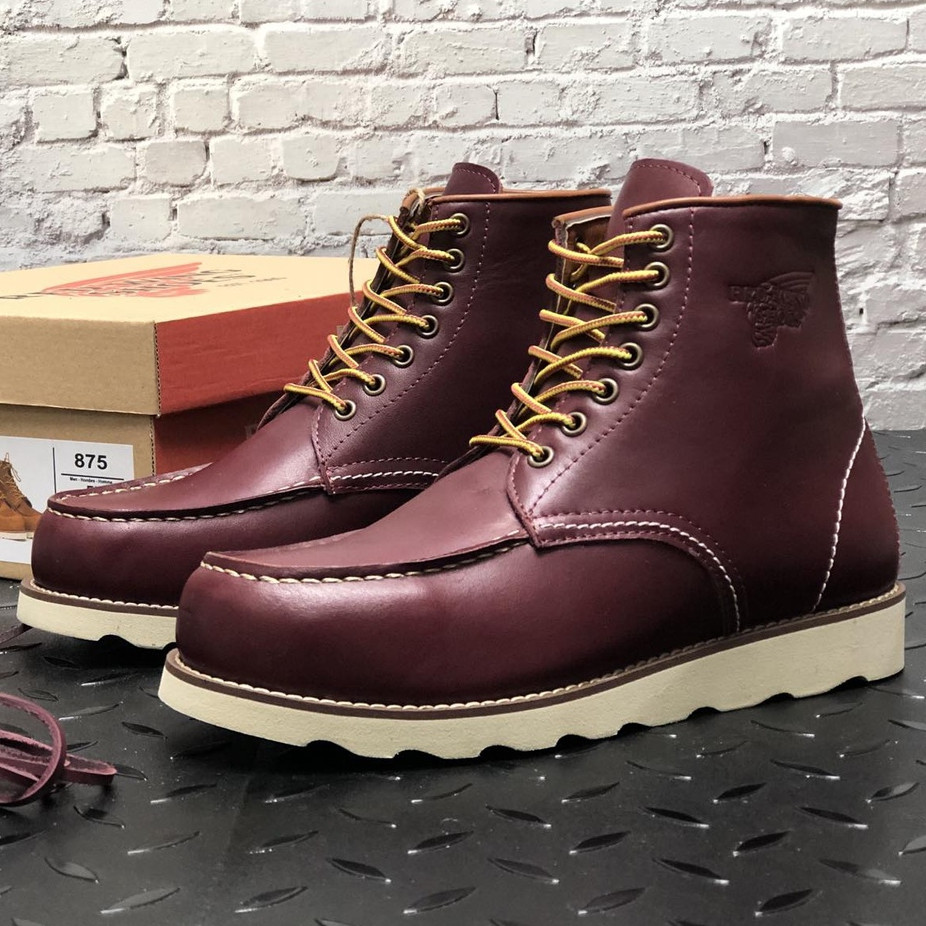 

Мужские ботинки в стиле Red Wing Classic Moc, натуральная кожа, бордовый, США 43