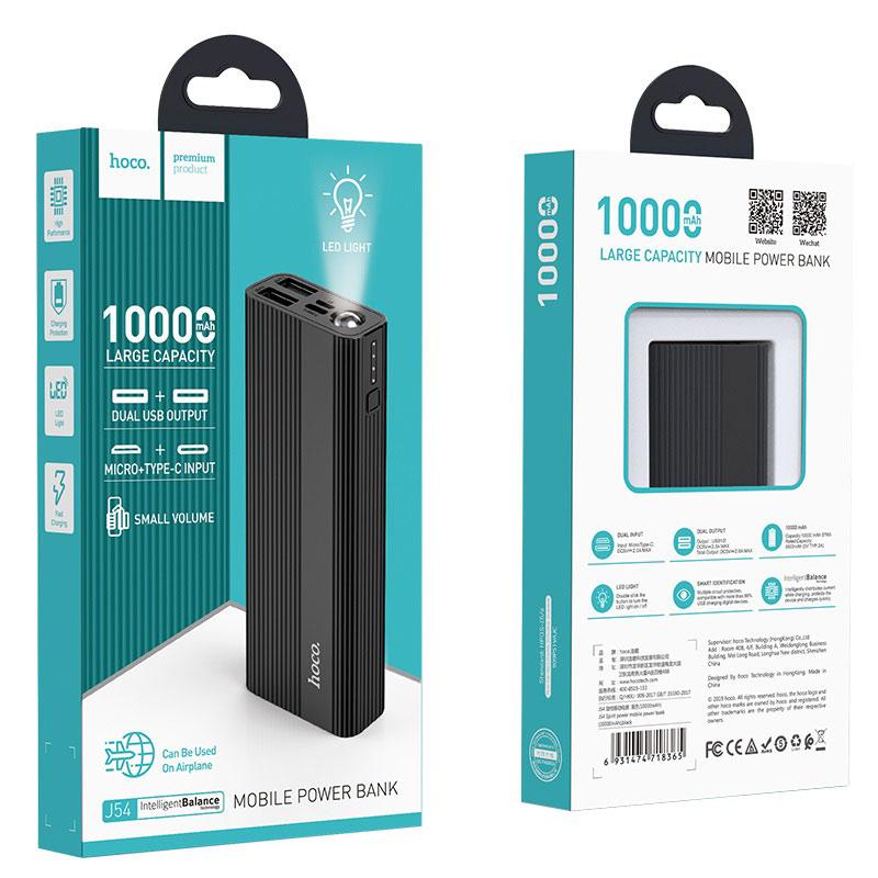 

Портативное зарядное устройство Hoco J54 Spirit power (10000mAh) \ black