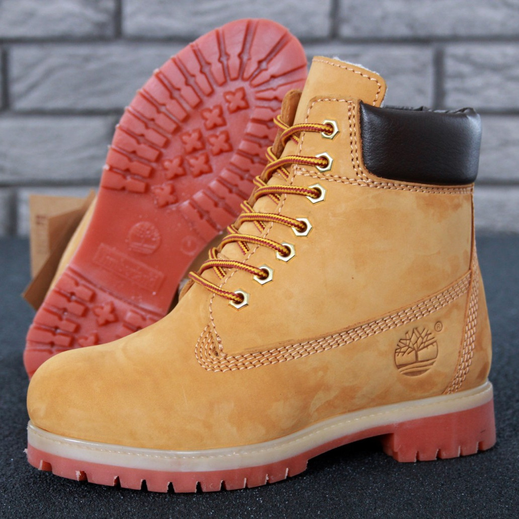 

Женские зимние ботинки в стиле Timberland Classic Boots, нубук, (с натуральным мехом), песочный, Вьетнам 39