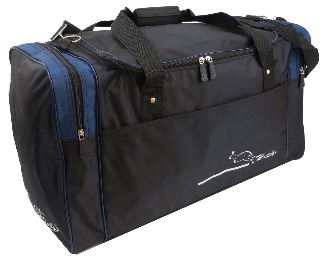 Дорожная сумка 60 л Wallaby 430-2 черная с синим, Черный