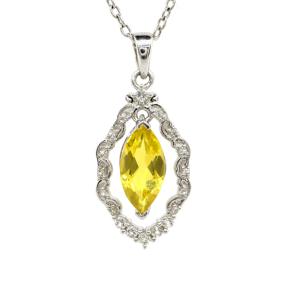 

Серебряная подвеска 925 пробы 3,61 гр. с царитом класса AAAA и топазами 3,75 карат с коллекции "DOLC