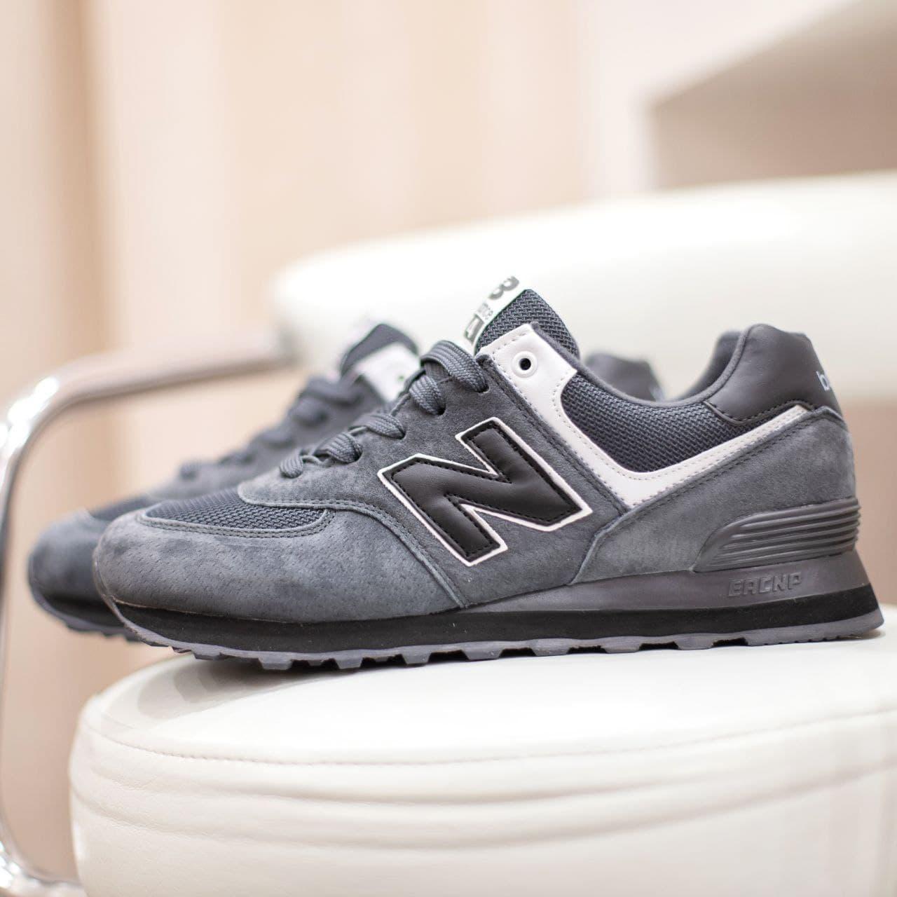 

Мужские Кроссовки New Balance 574 Gray Black / Нью Беланс 574 Серый Черный 45, Разные цвета