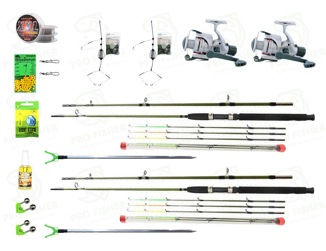 

Набор Фидеров. ЛУЧШАЯ снасть для ловли от маленькой до самой большой рыбы. Спиннинги-2.7м., Зелёный