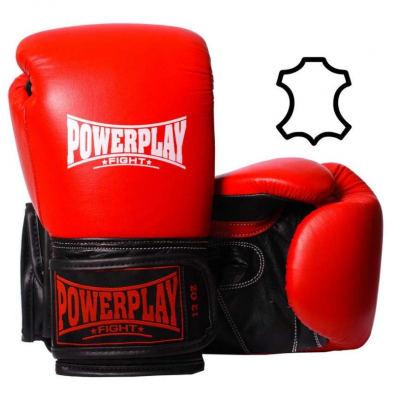 

Боксерські рукавиці PowerPlay 3015 Червоні, натуральна шкіра 16 унцій SKL24-144010, Красный