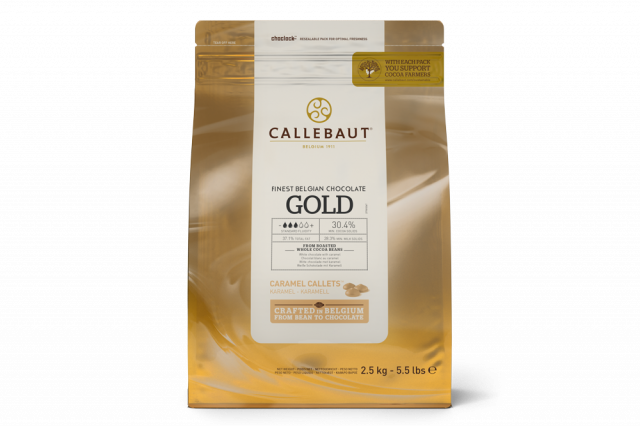 Шоколад белый в золотой карамели «Callebaut GOLD», 30,4%, 400g