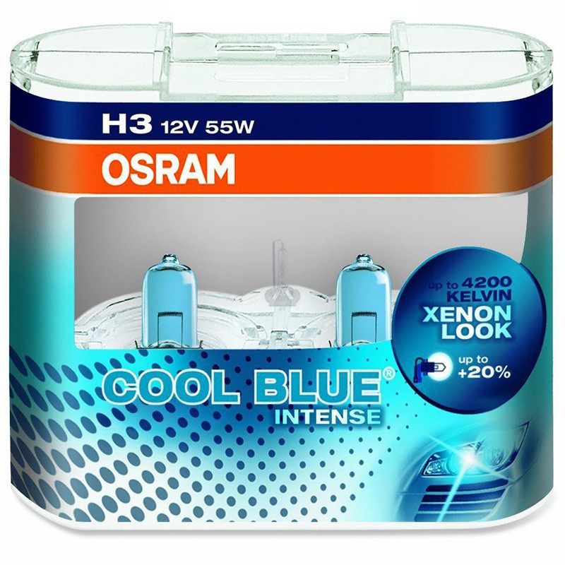 

Комплект авто ламп H3 55W 12V +20% Osram оригинал с гарантией! Эффект ксенона! PK22S 10X2