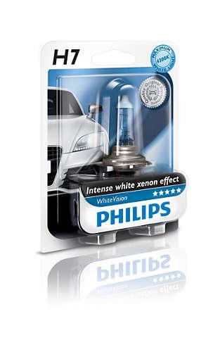 

Авто лампа H7 55W 12V +60% (4300K) PHILIPS оригинал с гарантией! PX26d White Vision