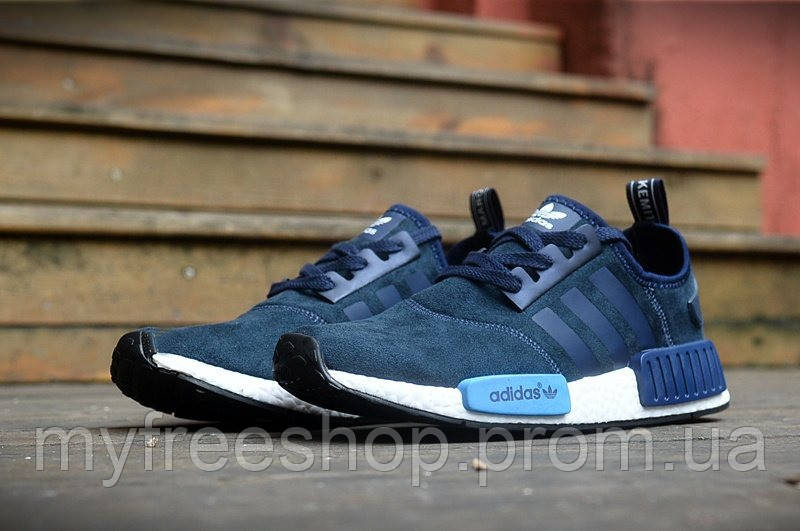 

Adidas NMD Runner Suede Blue мужские кроссы спортивные мягкие модные удобные повседневные текстильные молодеж 44, Синий