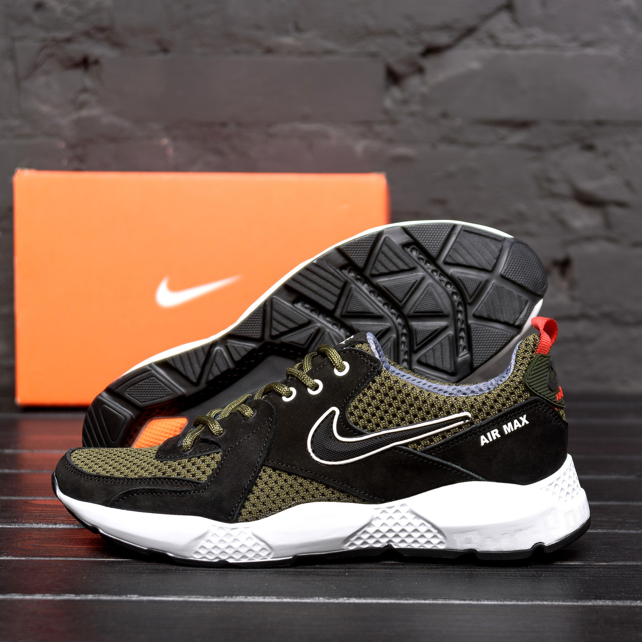 

Мужские летние кроссовки сетка NIKE OLIVE 43, Оливковый