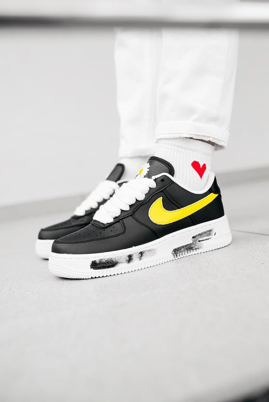 

Женские кроссовки Nike Air Force 1 Low G-Dragon Black Yellow / Найк Аир Форс 1 Лоу Черные Желтые 39, Черный