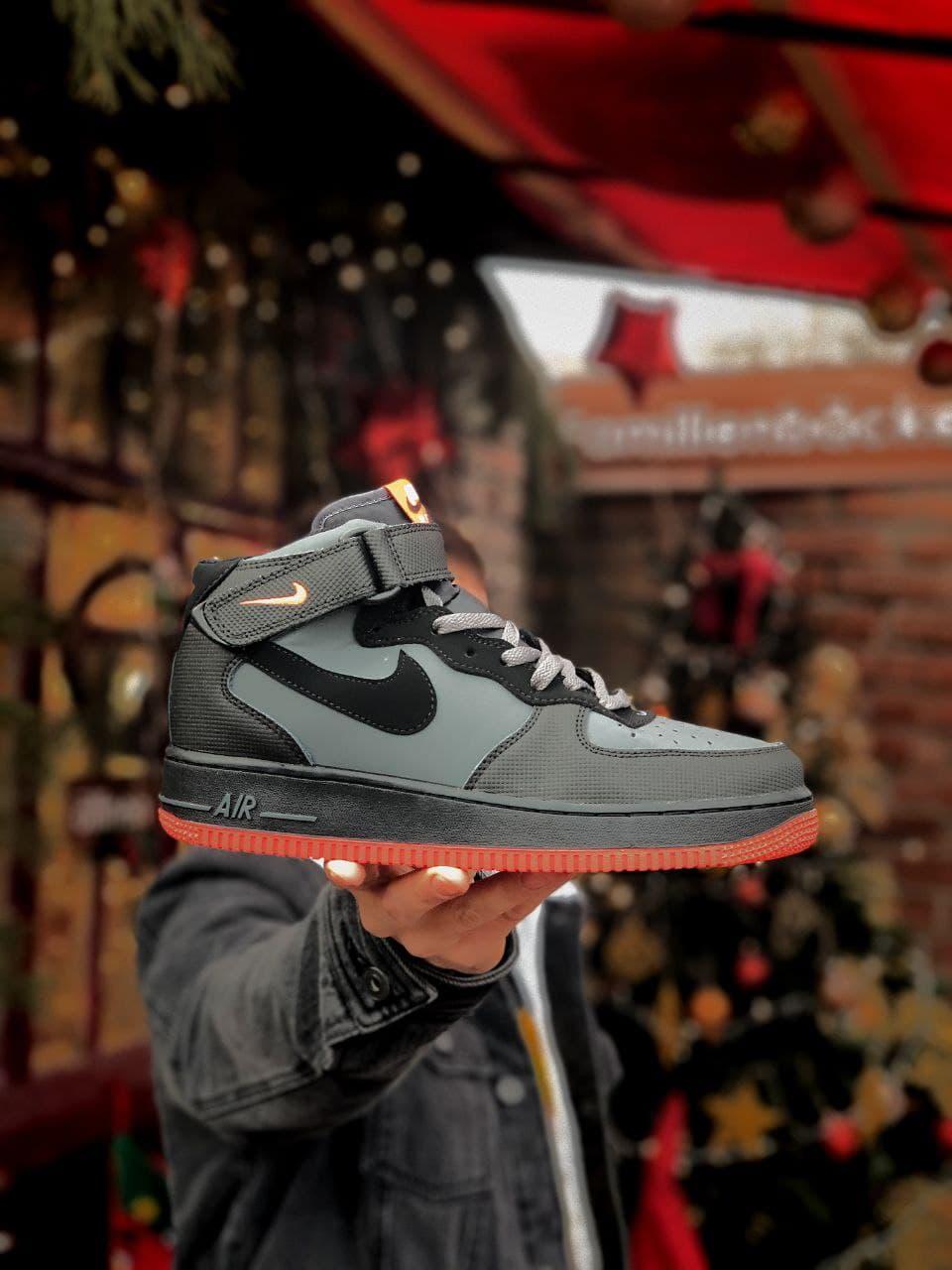 

Мужские кроссовки Nike Air Force 1 Hight Grey Black / Найк Аир Форс 1 Высокие Серые Черные 41, Разные цвета