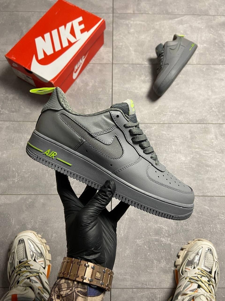 

Мужские Кроссовки Nike Air Force 1 Low Gray Green / Найк Аир Форс 1 Лоу Серый Зеленый, Черный