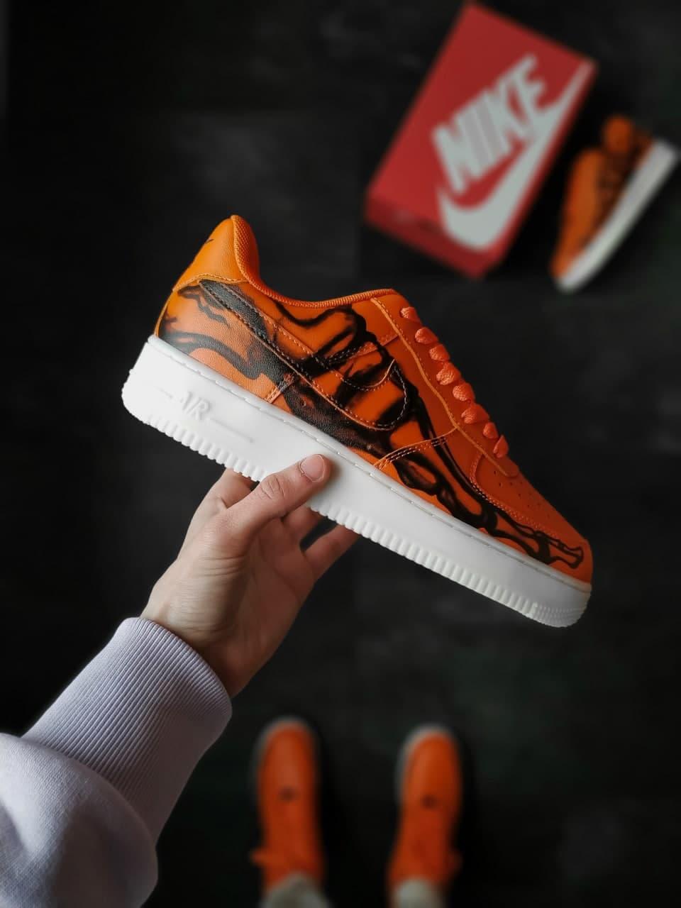 

Мужские кроссовки Nike Air Force Skeleton QS Orange / Найк Аир Форс Оранжевый 44