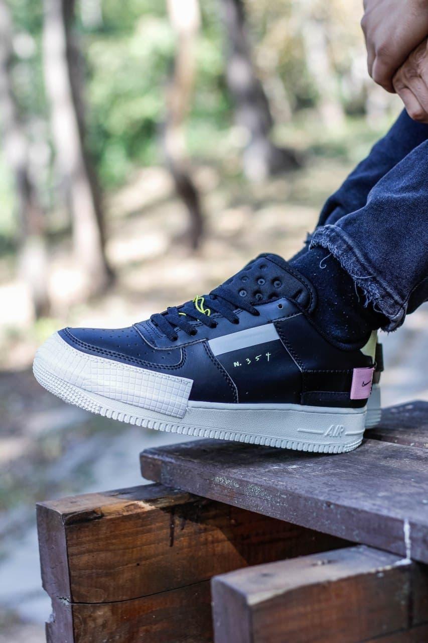 

Мужские кроссовки Nike Air Force 1 Tupe 354 Black White / Найк Аир Форс 1 Tupe 354 Черные Белые 42, Черный